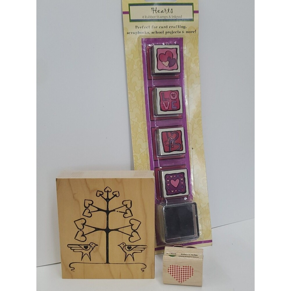 Stamp - Lot Of 3 (Valentines Day) Hearts/Love/Crafts/Journal/Scrapbook/Paper #1